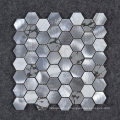 Marble and Stainless Metal American Olean Hexagon Mosaic Tile